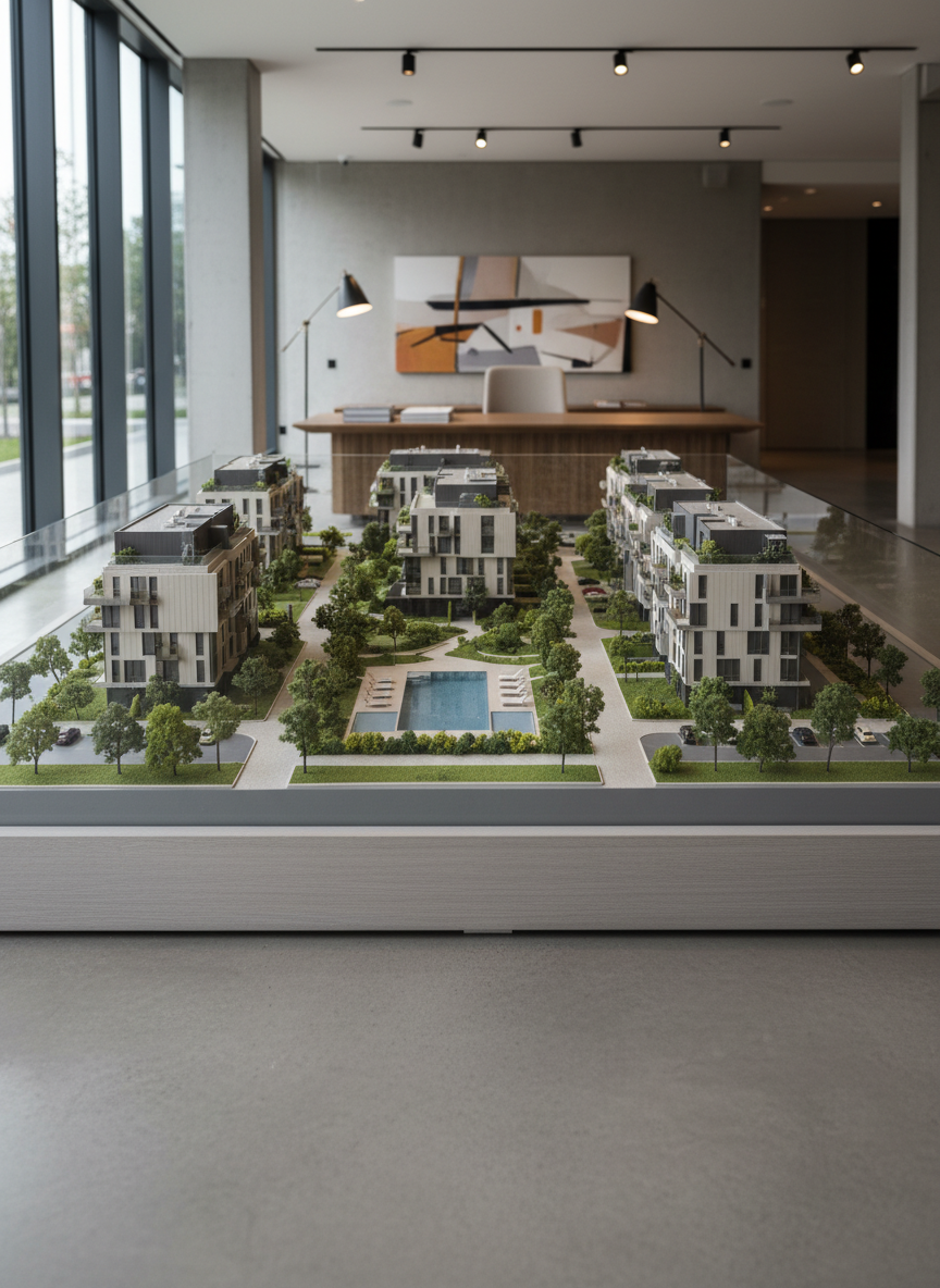 Maqueta inmobiliaria realista fabricada por BSDI
